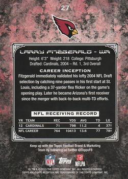 2013 Topps Inception #27 Larry Fitzgerald Back