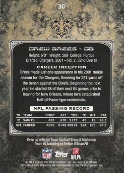 2013 Topps Inception #30 Drew Brees Back
