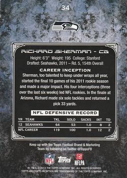2013 Topps Inception #34 Richard Sherman Back