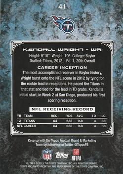 2013 Topps Inception #41 Kendall Wright Back