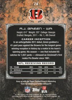 2013 Topps Inception #74 A.J. Green Back