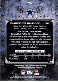 2013 Topps Inception #79 DeMarco Murray Back