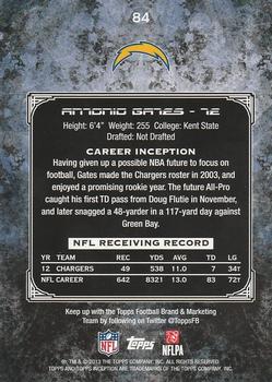 2013 Topps Inception #84 Antonio Gates Back