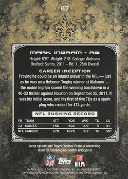 2013 Topps Inception #87 Mark Ingram Back