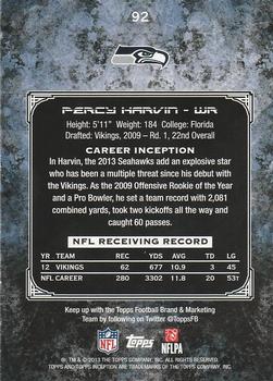 2013 Topps Inception #92 Percy Harvin Back