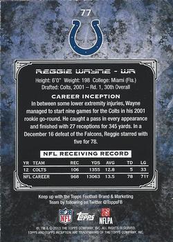 2013 Topps Inception #77 Reggie Wayne Back