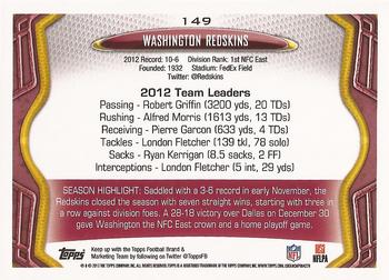 2013 Topps #149 Washington Redskins Back
