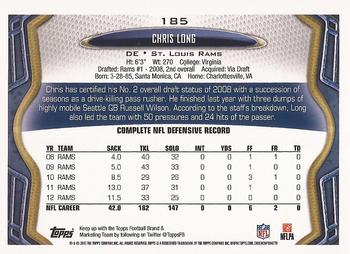 2013 Topps #185 Chris Long Back