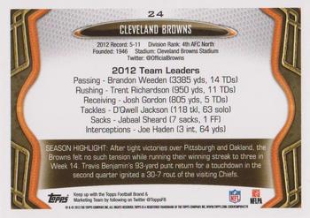 2013 Topps #24 Cleveland Browns Back