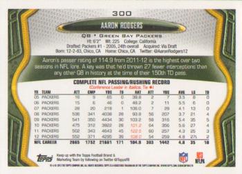2013 Topps #300 Aaron Rodgers Back