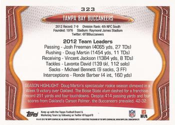 2013 Topps #323 Tampa Bay Buccaneers Back