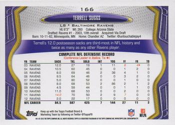 2013 Topps #166 Terrell Suggs Back