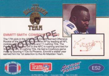 1993 Action Packed All-Madden - Emmitt Smith Promos #ES2 Emmitt Smith Back