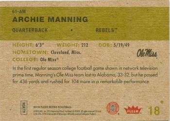 2012 Fleer Retro Ultra - 1961 Fleer #61-AM Archie Manning Back