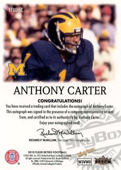 2012 Fleer Retro Ultra - Autographics 1997 #97AU-AC Anthony Carter Back