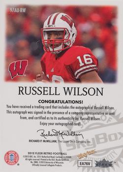 2012 Fleer Retro Ultra - Autographics 1997 #97AU-RW Russell Wilson Back