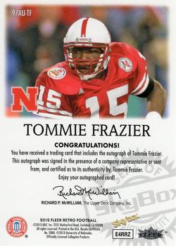 2012 Fleer Retro Ultra - Autographics 1997 #97AU-TF Tommie Frazier Back