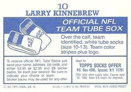1985 Topps Stickers #10 Larry Kinnebrew Back