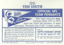 1985 Topps Stickers #95 Tim Smith Back