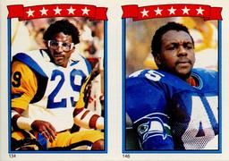 1985 Topps Stickers #134 / 146 Eric Dickerson / Kenny Easley Front