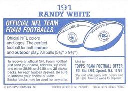 1985 Topps Stickers #191 Randy White Back