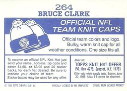1985 Topps Stickers #264 Bruce Clark Back