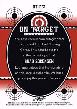 2013 Leaf Valiant - On Target #OT-BS1 Brad Sorensen Back
