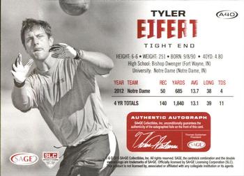 2013 SAGE HIT - Autographs Gold #A40 Tyler Eifert Back