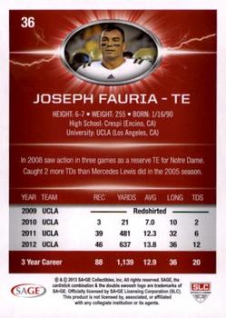 2013 SAGE HIT - Gold #36 Joseph Fauria Back