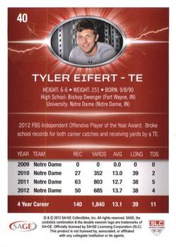 2013 SAGE HIT - Gold #40 Tyler Eifert Back
