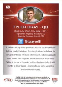 2013 SAGE HIT - Gold #68 Tyler Bray Back