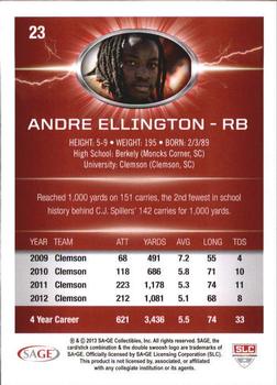 2013 SAGE HIT - Silver #23 Andre Ellington Back