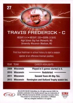 2013 SAGE HIT - Silver #27 Travis Frederick Back