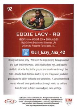 2013 SAGE HIT - Silver #92 Eddie Lacy Back