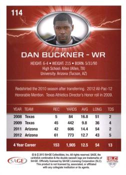 2013 SAGE HIT - Silver #114 Dan Buckner Back