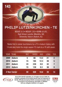 2013 SAGE HIT - Silver #143 Philip Lutzenkirchen Back