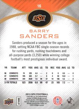 2013 SPx #16 Barry Sanders Back