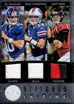 2012 Panini Totally Certified - Stitches in Time Prime #48 Eli Manning / Matt Ryan / Ryan Fitzpatrick Front