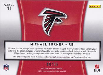 2012 Panini Totally Certified - Team Panini Material Autographs #11 Michael Turner Back
