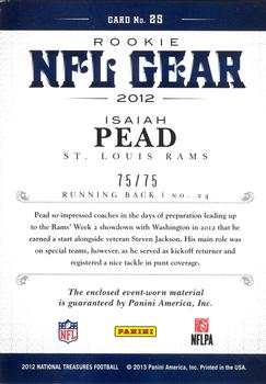 2012 Panini National Treasures - NFL Gear Combos #25 Isaiah Pead Back