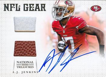 2012 Panini National Treasures - NFL Gear Combos Signatures #16 A.J. Jenkins Front