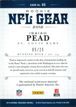 2012 Panini National Treasures - NFL Gear Quad #25 Isaiah Pead Back
