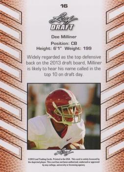 2013 Leaf Draft #16 Dee Milliner Back