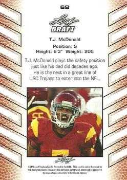 2013 Leaf Draft #68 T.J. McDonald Back