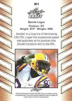 2013 Leaf Draft #81 Bennie Logan Back