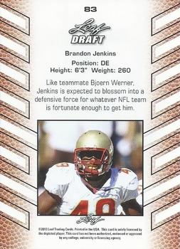 2013 Leaf Draft #83 Brandon Jenkins Back