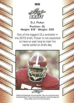 2013 Leaf Draft #86 D.J. Fluker Back