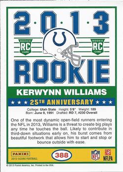 2013 Score #388 Kerwynn Williams Back