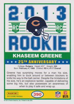 2013 Score #390 Khaseem Greene Back