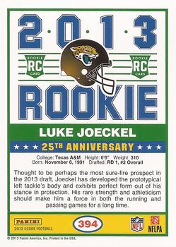 2013 Score #394 Luke Joeckel Back